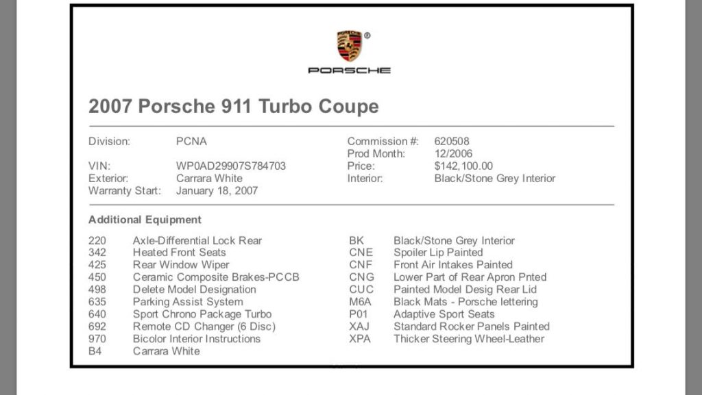 2007 Porsche 911 Turbo 6-Speed